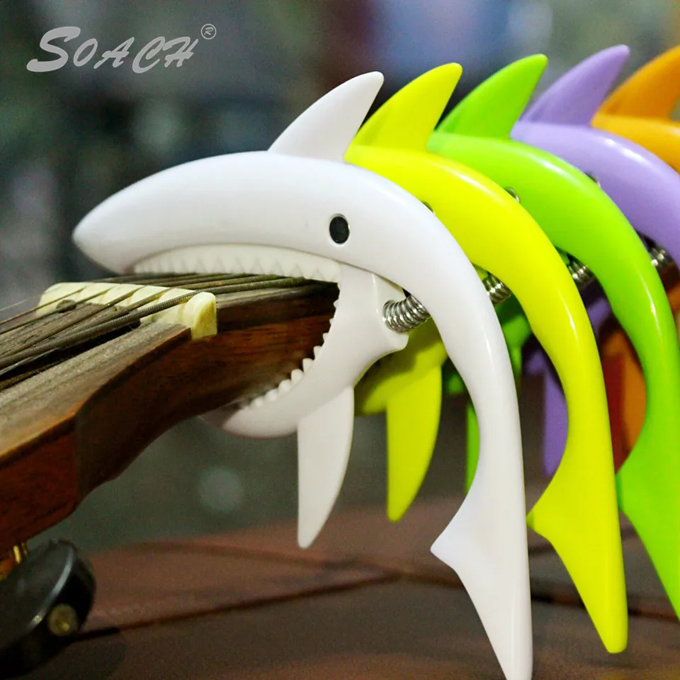 Soach nová plastová osobnosť Shark Capo Viac farebných možností ukulele gitarové diely a doplnky