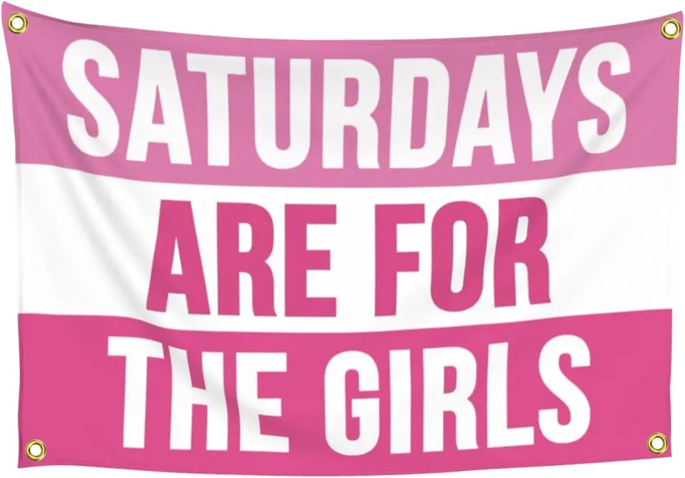 Soboty ružovej vlajky sú určené pre dievčatá 3x5 ft vysoká škola internáty Znakovacie vlajky pre miestnosť Teen Girl Garden Banner Tapestry Party
