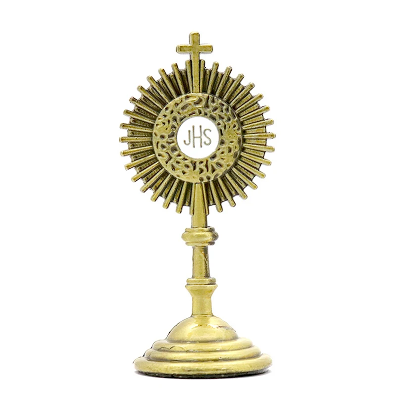 Socha katolícke kresťanské spoločenstvo Gold Ježiš Hominum Salvator Domáca kancelária stolová dekorácia krížový figurín náboženstvo darček