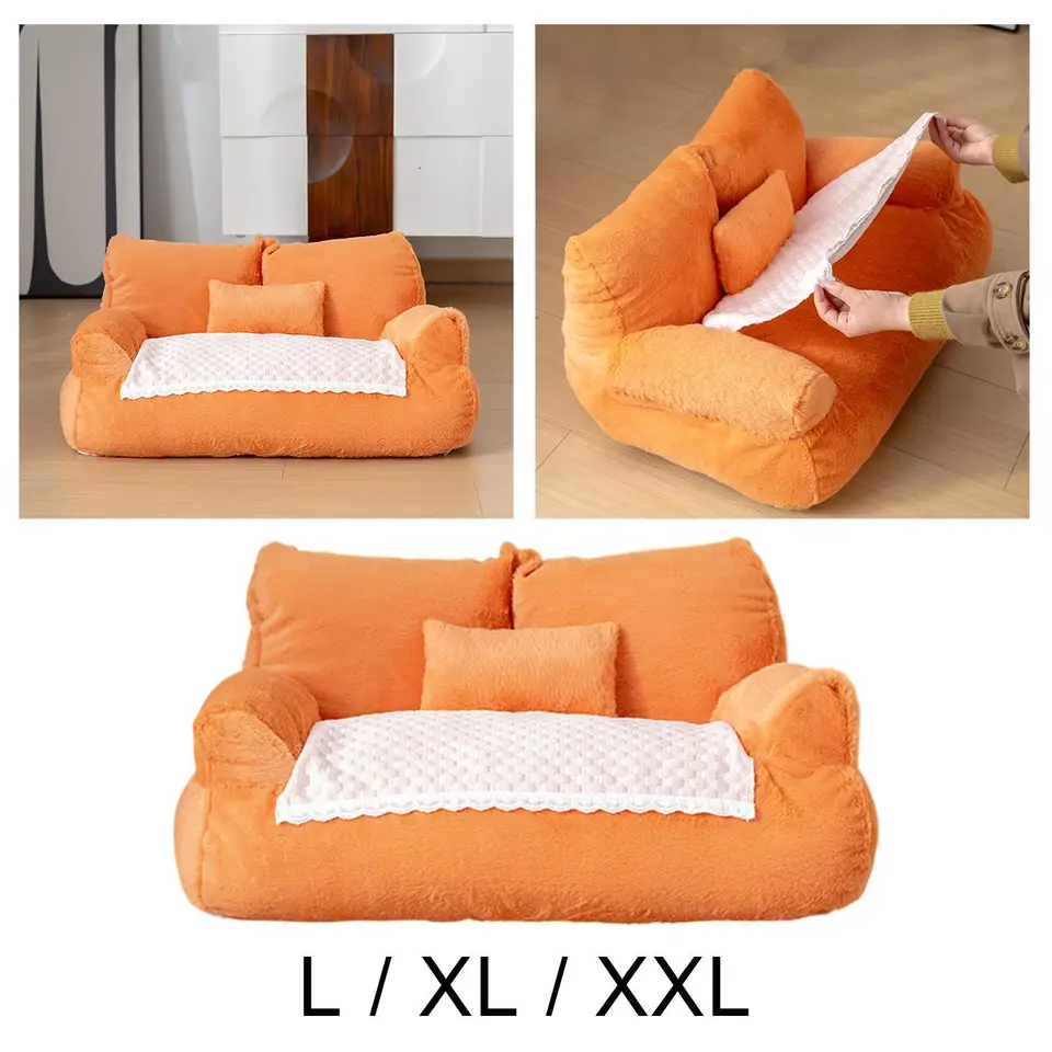 Soft Sofa Soft Stylish s zipsom umývateľným non sliepkou všetkých sezón s vankúšovým domácim gaučom pre šteniatko Malé psy