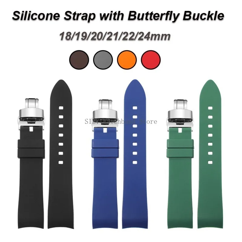Softing Gumber Watch Band Universal náramok s motýľou spona zakrivená koncová náramok pre role