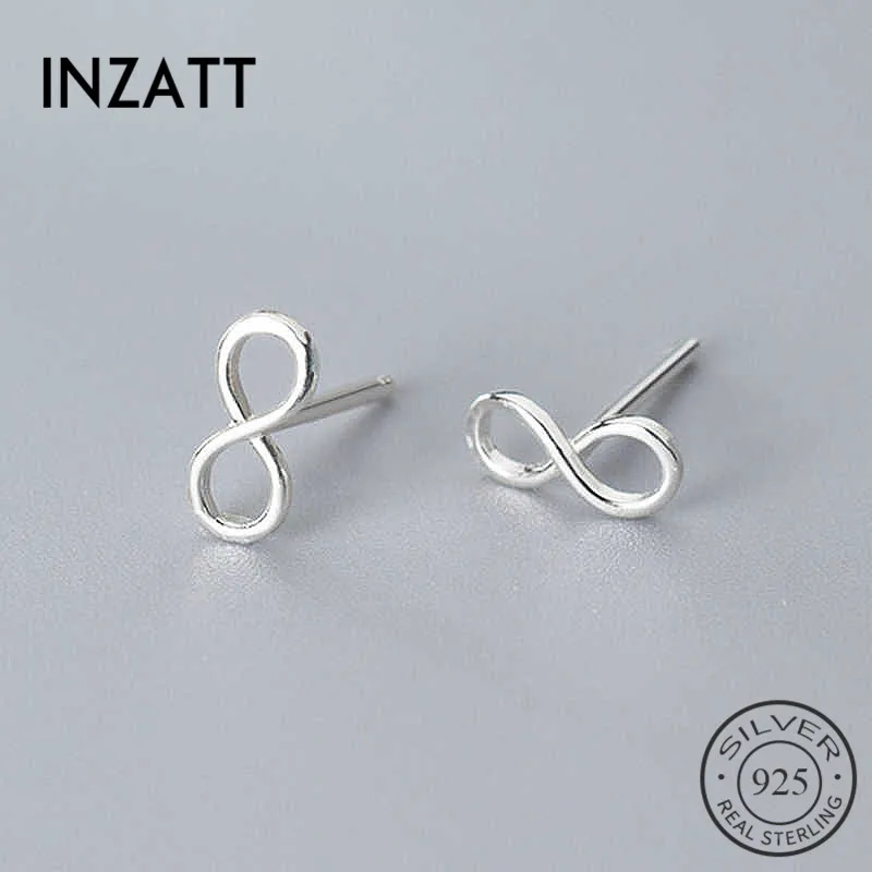Softpig Real 925 Sterling Silver Infinity Symbol Sump Stud Cuuns pre módnu ženu roztomilé jemné šperky minimalistické doplnky darček