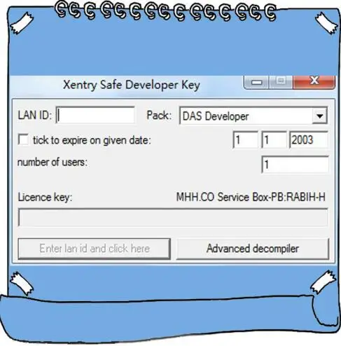 Softvér DAS Development Keygen Software pre kľúč pre vývojárov Xentry SAFE