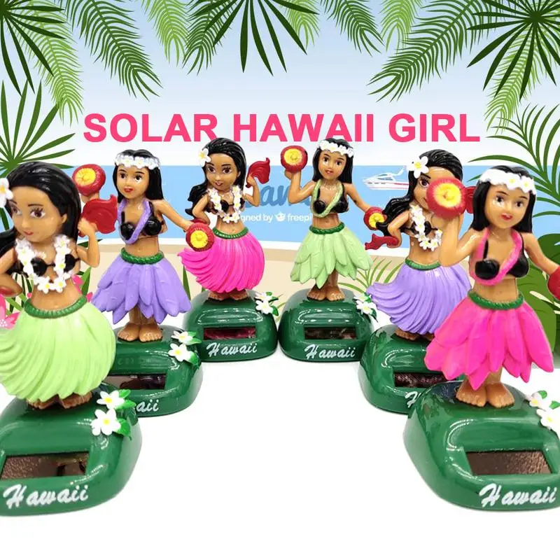 Solar Powed Dancing Hulas Girl Swing Bobble Toy Gift pre dekoráciu automobilov Novinka šťastné tancujúce solárne dievčatá hračky pre deti