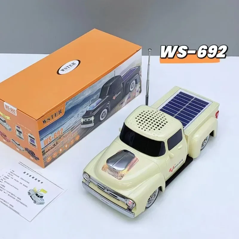 Solar-Powed Small Truck Bluetooth reproduktor 10W Multifunkčný hudobný prehrávač WS-692 Podpora TF karta USB Drive Aux Prehrávanie