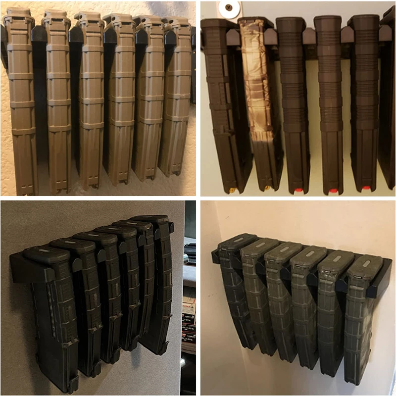 Solid 6x Standard PMAG Wall Mount, Mag Držiteľ, úložný stojan na úložný priestor AR15 AR10 GLOCK 17 19 M4 M16 AK47