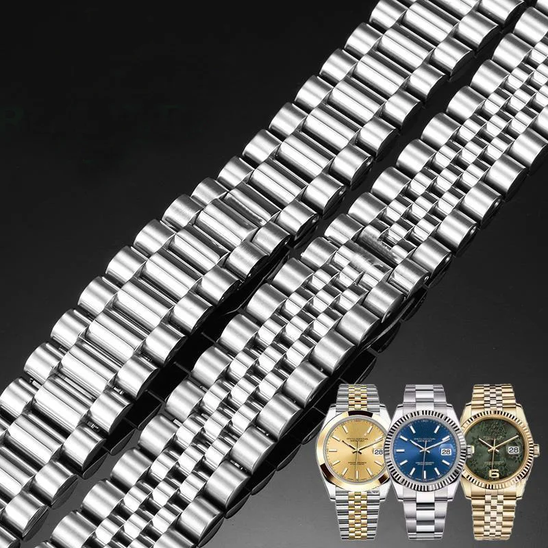 Solidless Cominless Steel Watch Band pre Rolex DatejustJust Date Date Date OysterPertual Dátum strieborné hodinky Príslušenstvo 20 mm 21 mm