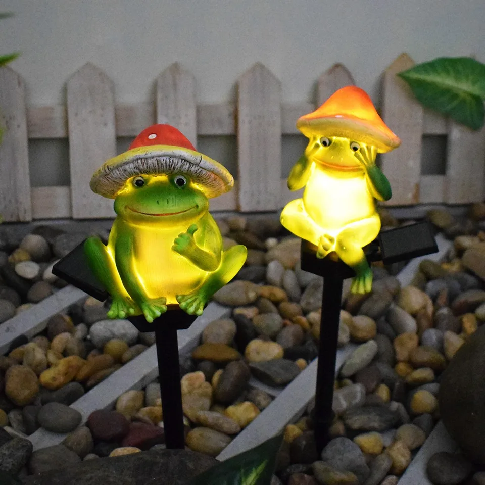 Solárna záhradná lampa huby žaba vonkajšia vodotesná lampa Lampka Villa krajina Resin Decor Garden Lawn Landscape Plug-in Plug-in Lamp