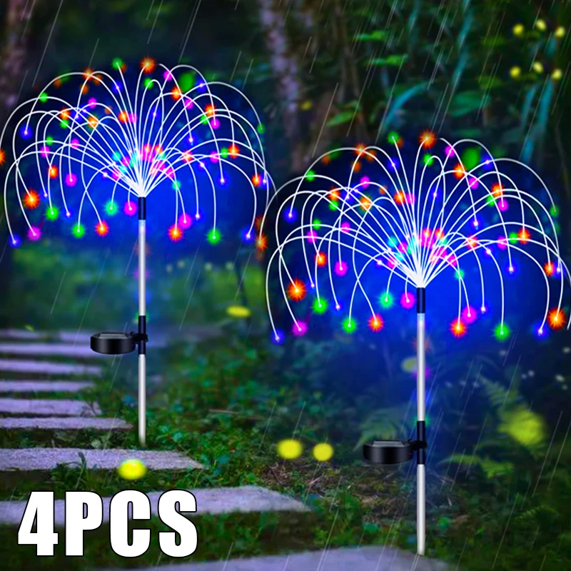 Solárne LED Firework rozprávkové svetlá vonkajšie vodotesné záhradné dekorácie trávnička solárna lampa