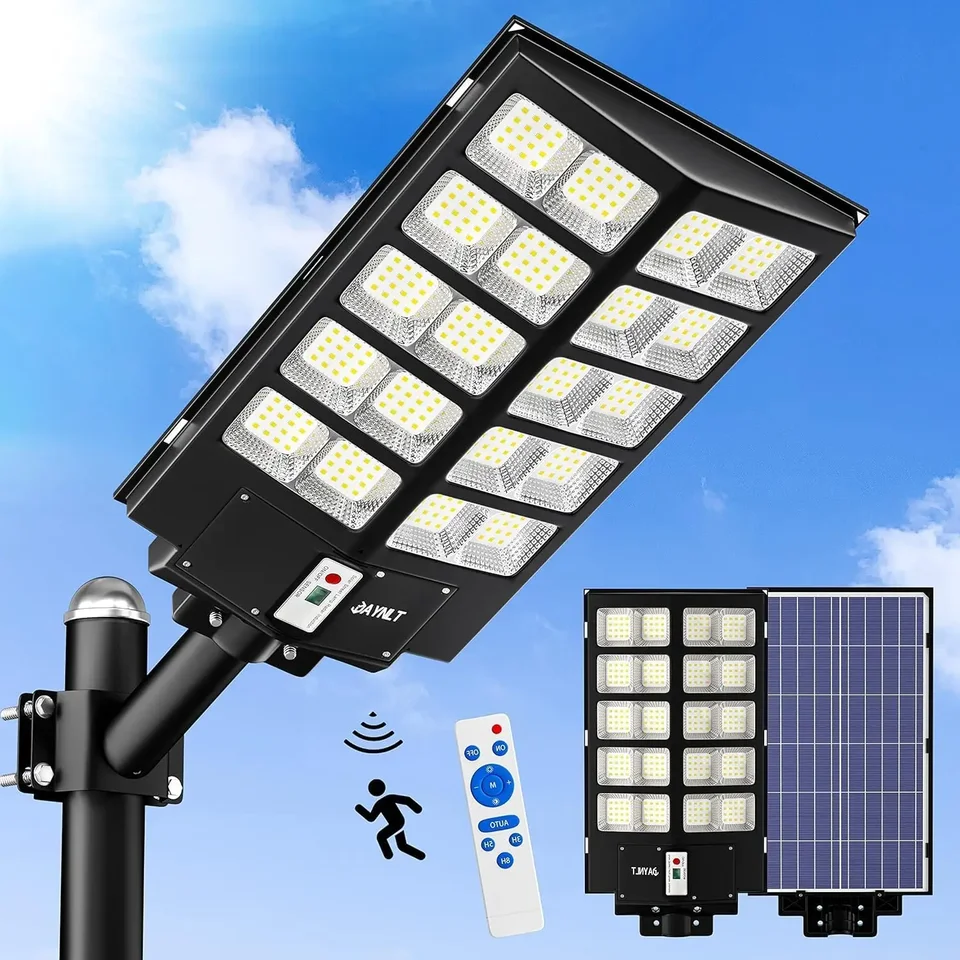 Solárne ulice Lights Outdoor 420000LM 6500K Komerčné parkovisko Svetlá Dusk to Dawn Witerprood Solar Security Flow Lights