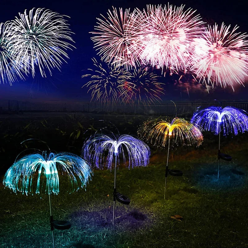 Solárne vlákno optické medúzy Lawn svetlá vonkajšie vodotesné solárne svetlá dekorácie lampa vonkajšia terasa Villa Decor