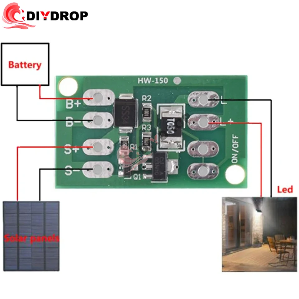 Solárny ovládač nabíjanie Street Light Switch Switch Ruck Doska nabíjacieho obvodu Obvody Spínače lítiovej nabíjacej dosky
