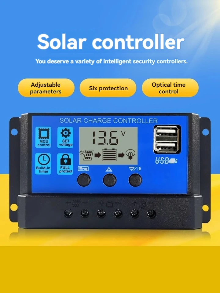 Solárny ovládač Plne automatický univerzálny solárny panel Ovládač Domov Road Light Fottovoltaic Panel Nabíjanie