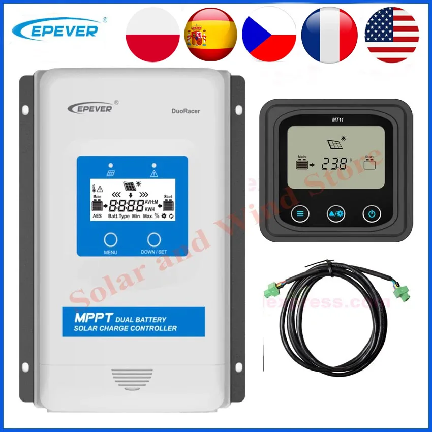 Solárny ovládač s dvojitou batériou Duoracer MPPT 10A 20A 30A Solárny nabíjací regulátor DR2210N-DDS DR3210N-DDS 1206N