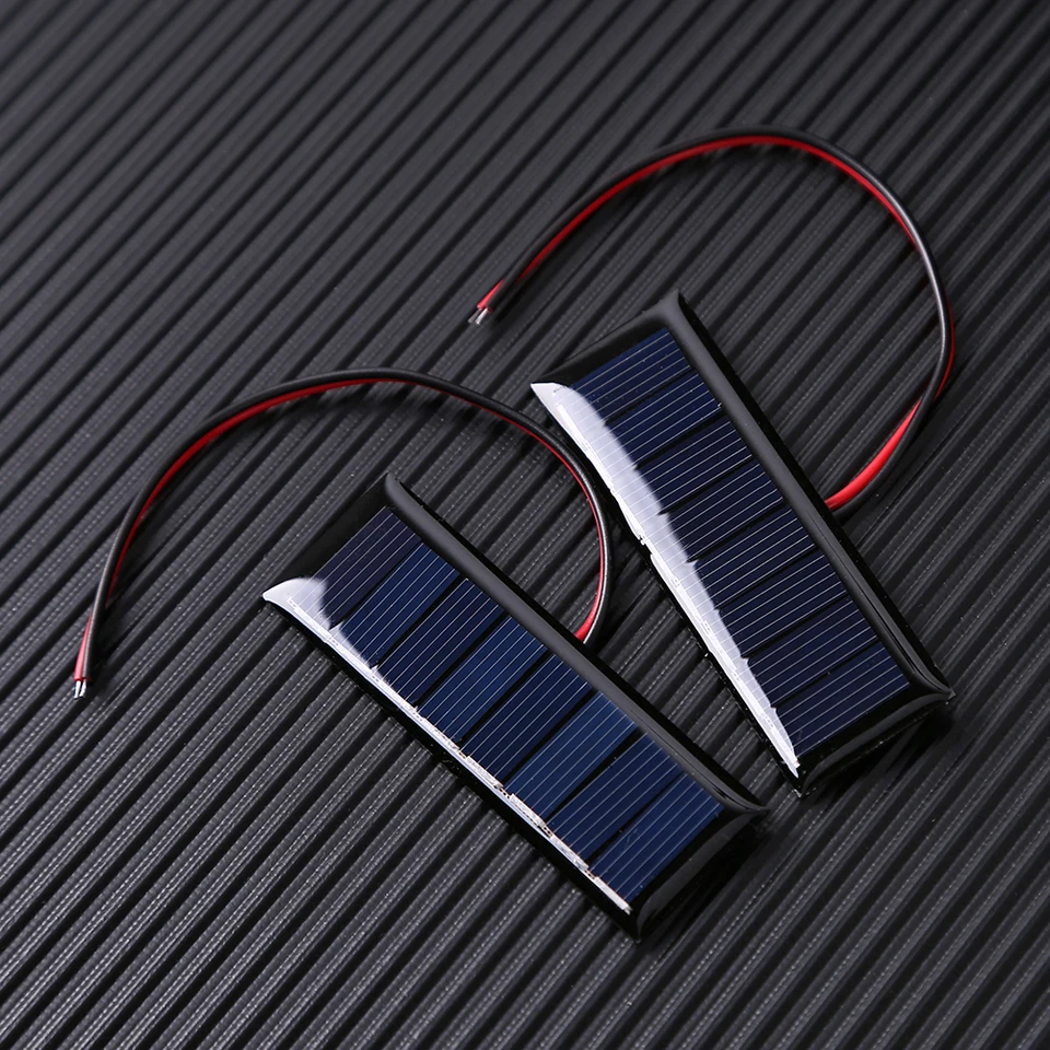 Solárny panel 3x1 palca 4V 50MA 0,2W 2 drôty 8 buniek Mini epoxidový panel Prenosný monokryštalický slnečný tanier pre turistiku na telefón