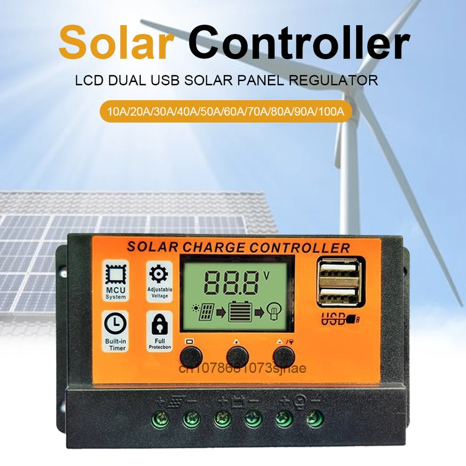 Solárny poplatok a regulátor vypúšťania 10 ~ 100A MPPT Solar Copy Controller 12v/24v Solárny panel