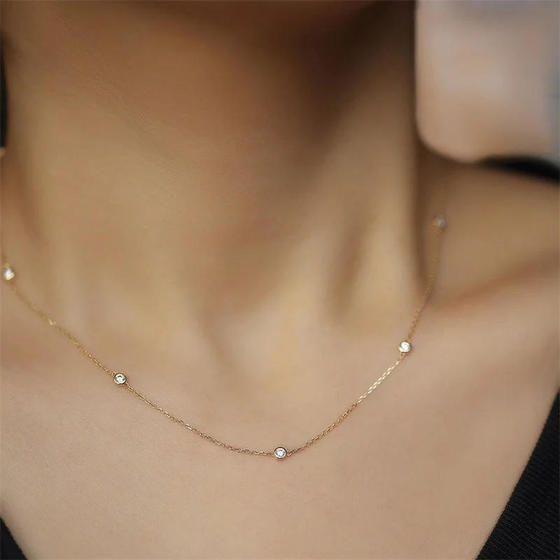 Somilia 100% 925 Sterling strieborný náhrdelník pre ženy 18k zlatá móda 5A Zirkón Náhrdelník VHoker skutočné peniaze jemné šperky