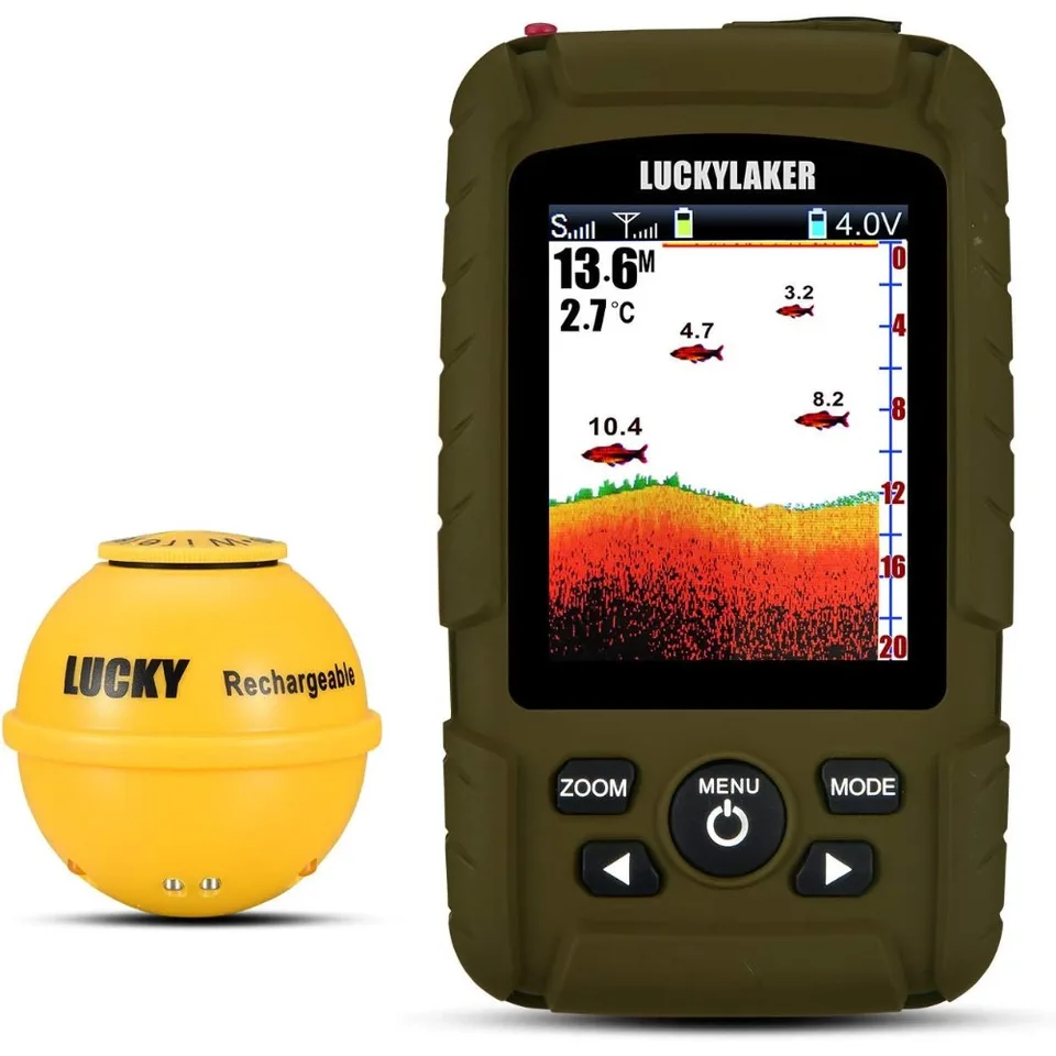 Sonar Fish Finder Hĺbka rybárskych nálezov rybolovných rybolov Vodotesné ručné ručné bezdrôtové rybolov