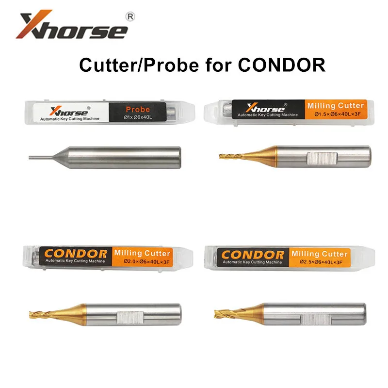 Sonda na frézovanie kondoru Xhorse Condor 1,0 mm 1,5 mm 2,0 mm 2,5 mm pre XC Mini Plus XC-007 Dolphin XP-005 XP-007 Kľúčový strihový stroj kľúča