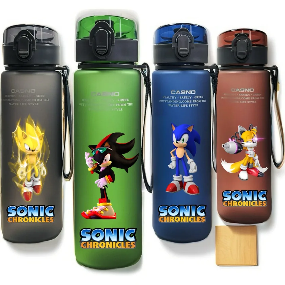Sonic the Hedgehog 560 ml vodné poháre veľká kapacita prenosná plastová karikatúra deti Dospelý cyklistický cyklisti