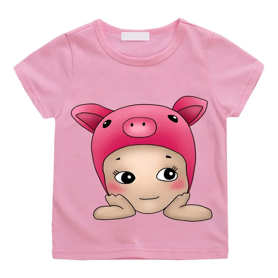 Sonny Angel Cartoon Pig Painting Tričká Detské leto s krátkym rukávom Boys Dievčatá Tops Tops Casy Streetwear Jarné letné vrcholy