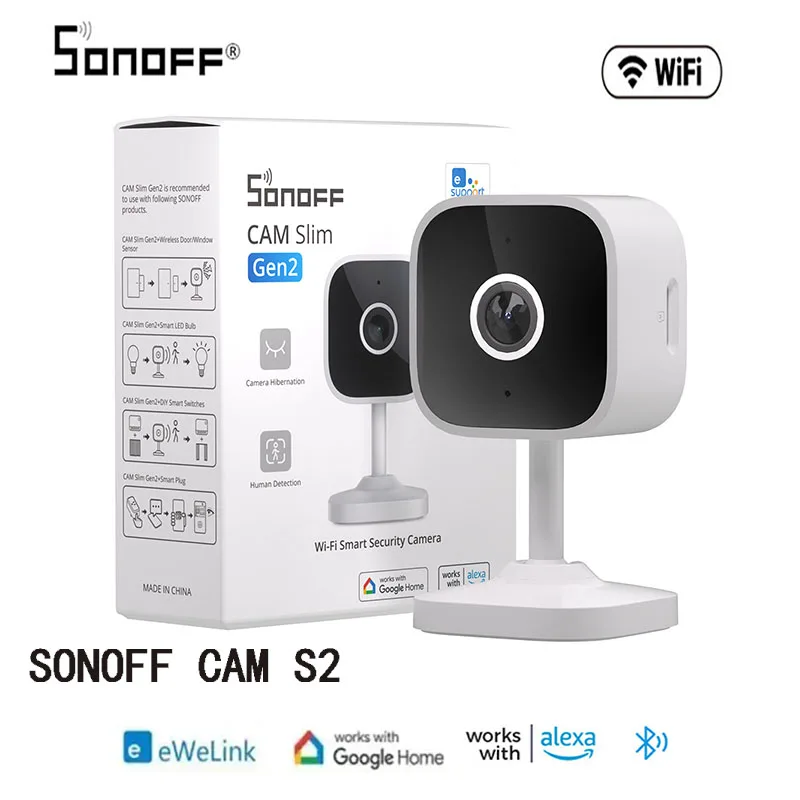 Sonoff Cam Slim Gen2 Easy Micro WiFi 1080p Detekcia ľudského pohybu Diaľkové monitorovanie ľahká mini kamera s Google Alexa