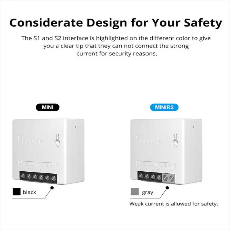 SONOFF DO-WAL DIY MINI R2 WIFI SMART SWITT SMART HOME DOSTATOČNÉ OVLÁDACIE ČASOVÝ DIY SWINT DIY prepínač Ewelink Alexa hlasový prerušenie