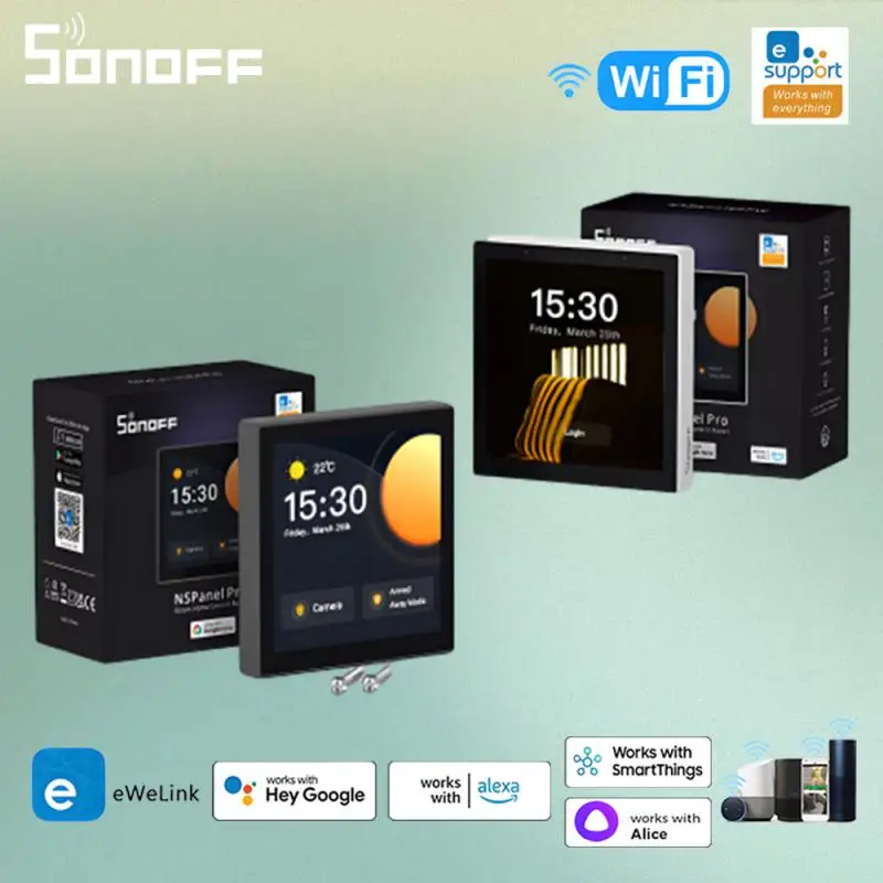 Sonoff Nspanel Pro Smart Home Ovládací panel EÚ/US SMART SCENE WALL SWINT SMART HOME DOMOSTAT DISPLITION WOK WOKS s Alexou