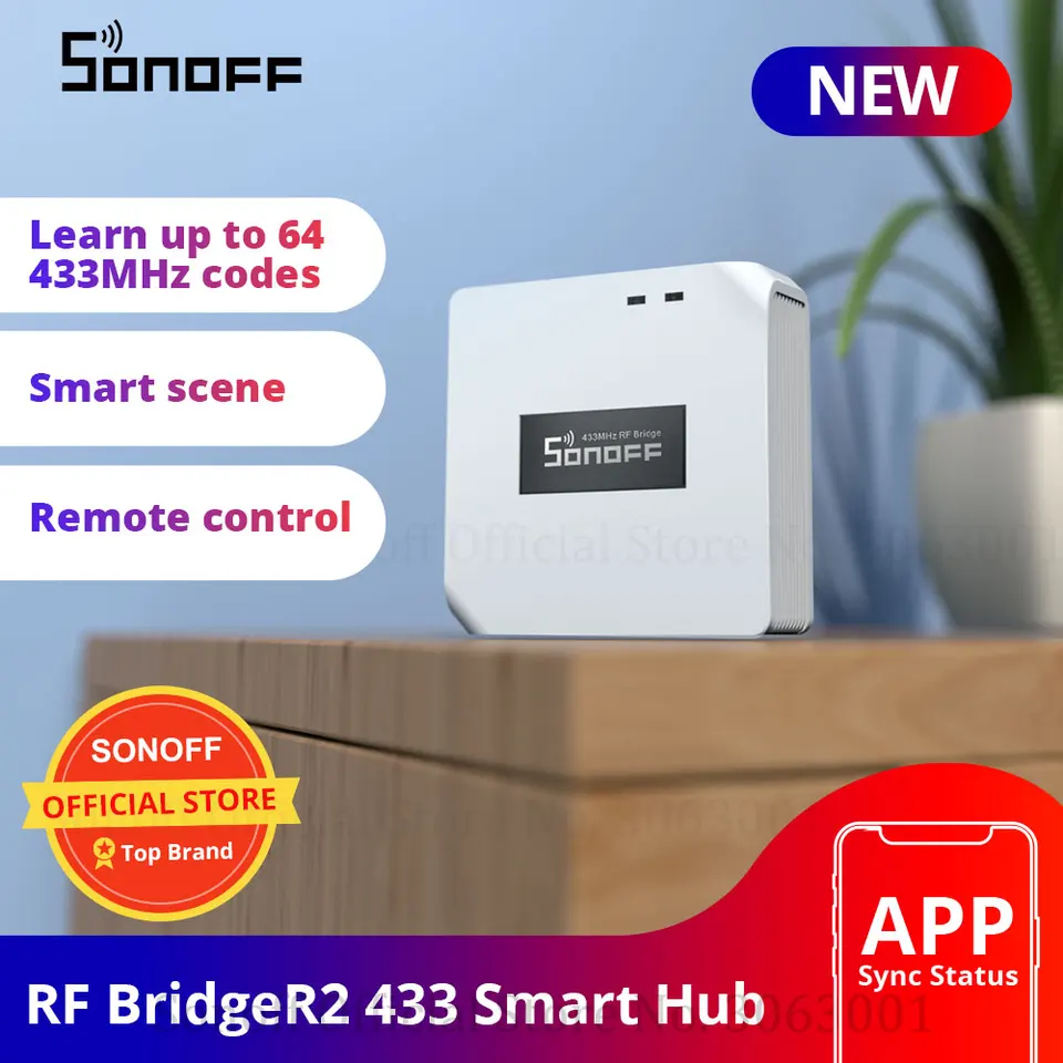Sonoff RF Bridge R2 WiFi 433 MHz Náhradný inteligentný domáci automatizácia prepínač Intelligent Domotica Wi-Fi Remote RF Radler