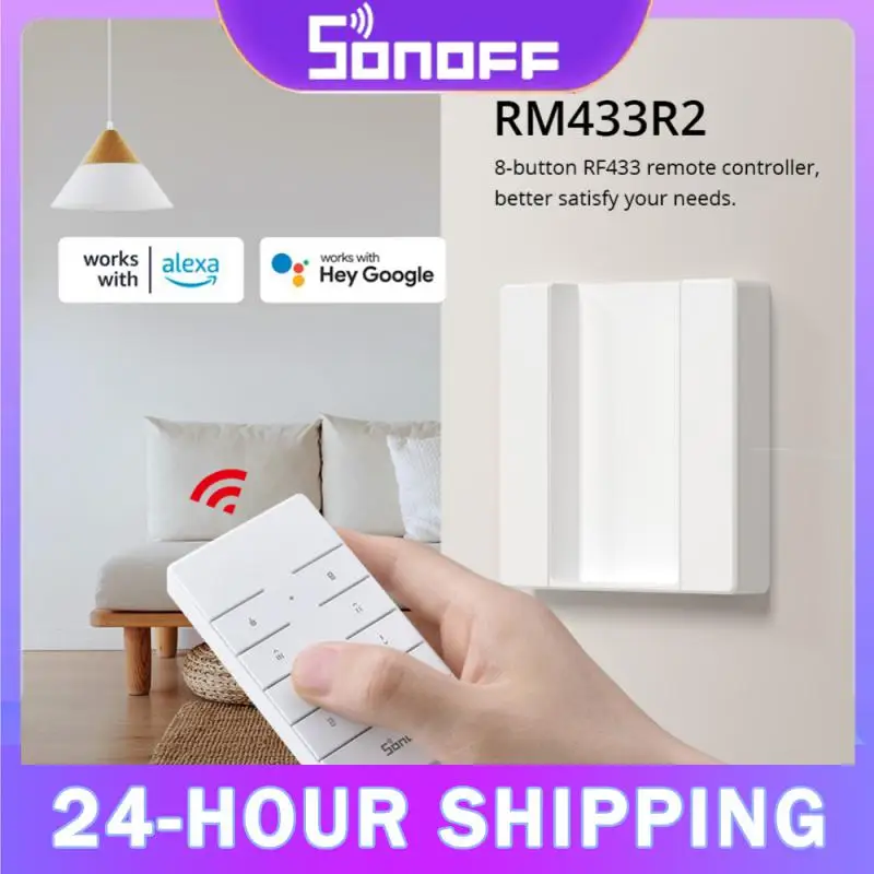 Sonoff RM433 R2 433MHz RF diaľkový ovládač 8 diaľkových ovládacích zariadení spárovaný s Sonoff TX Wall Switch RF zariadenia IFAN04 D1 RFR2