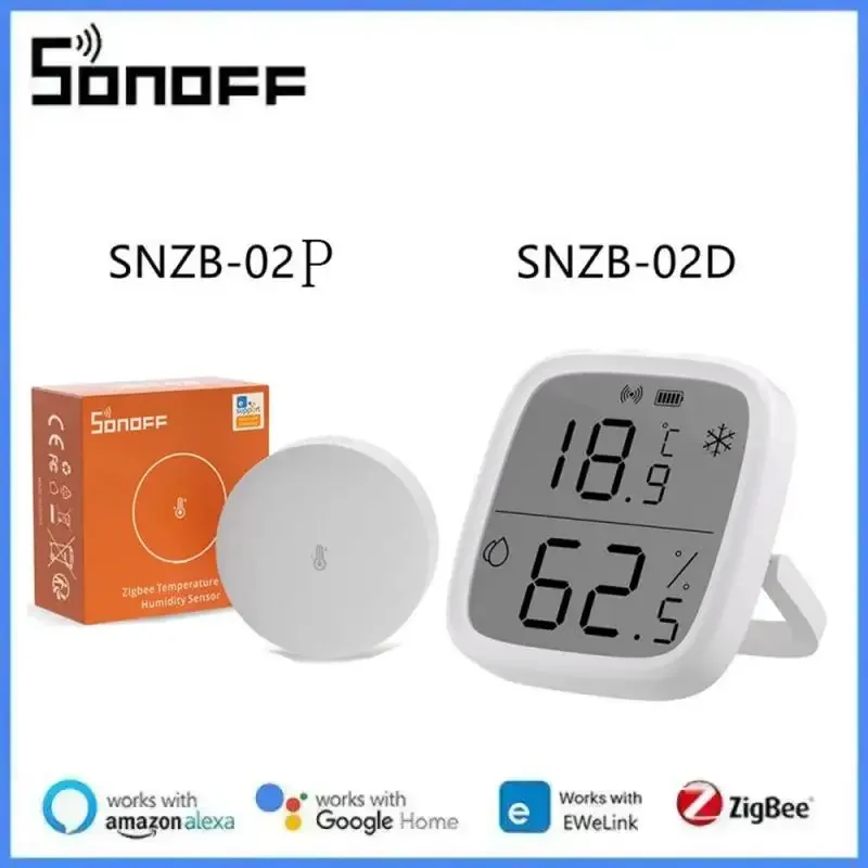 SONOFF SNZB-02D/SNZB-02P ZIGBEE SMART CETEGLE SENZOR SICLES SCREES SCREES pre Ewelink Alexa Google Home Assistant Alice Alice Alice