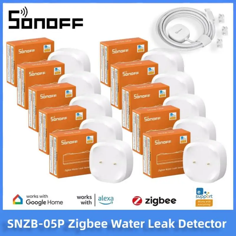 SONOFF SNZB-05P ZIGBEE 3.0 Detektor úniku vody 5 rokov doživotný IP67 nepremokavý diaľkový ovládací dom Smart Home s Alexa Google Home