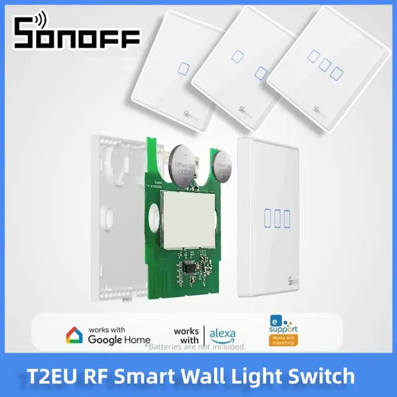 SONOFF T2EU RF SMART SWITCH SPRITATY 433MHz Wireless RF Diaľkový ovládací sten Panel 86