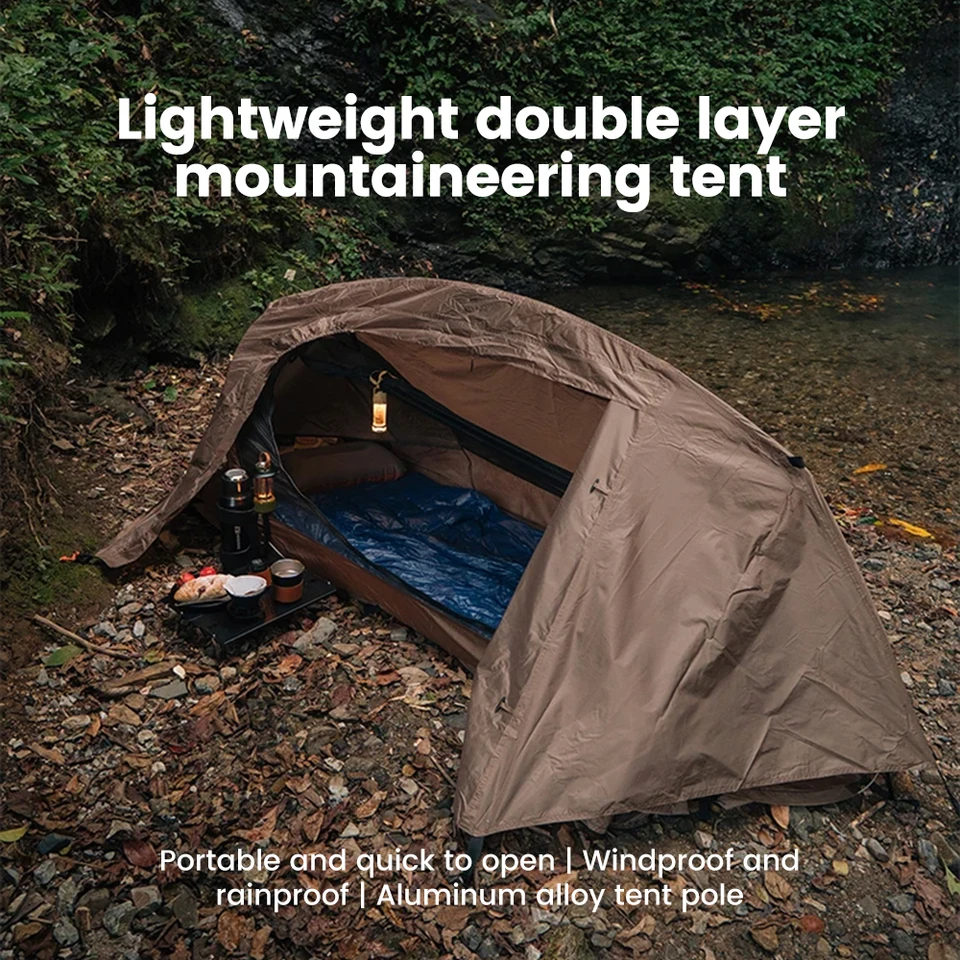 Sonuto-Camping Stan pre jednoduchú osobu Lightweight Nylon Stan Tactical Shelter s komármi siete anti-Mosquito nepremokavé pole
