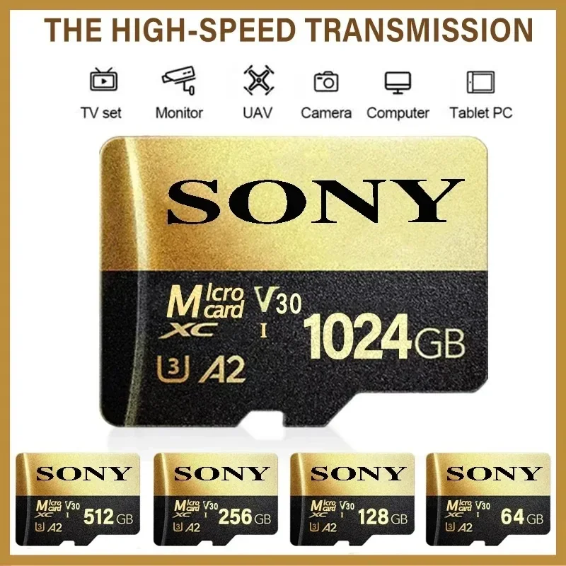 Sony Micro SD TF Card Mini 1TB Pamäťová karta triedy 128 GB 256 GB vysokorýchlostná kartao de memoria blesková pamäť tf mekard c10 pre xiao mi Mi