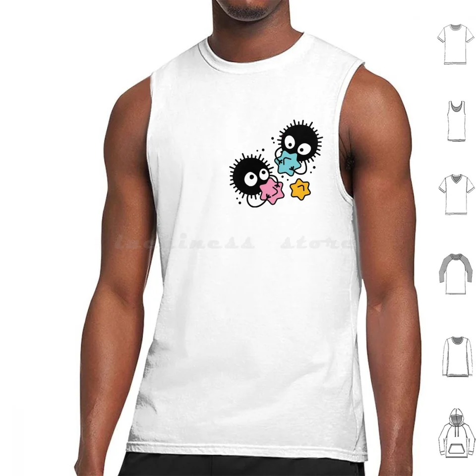 Soot Studio Ghibli Tank Tops vesty bez rukávov Štúdio Ghibli Totoro Ghibli Pony Manga Japan Japan Kawaii Kawaii Cat Vintage