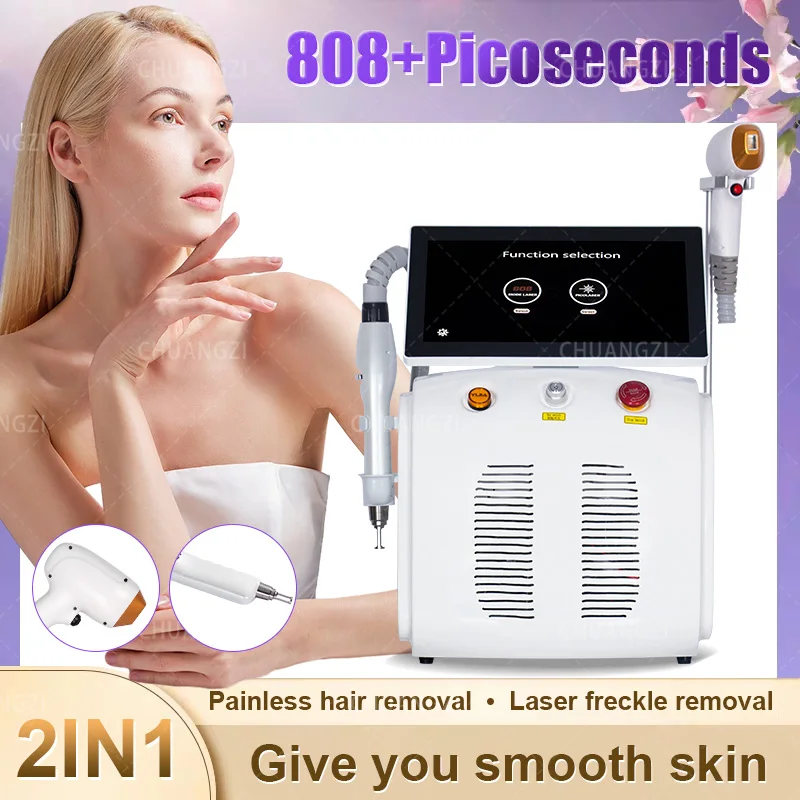 Sopránový diódový laser Picotech 2 in 1 Stroj na odstránenie chĺpkov Depalácia tetovania Tetovanie Ice Titanium Profesionálne kozmetické zariadenie