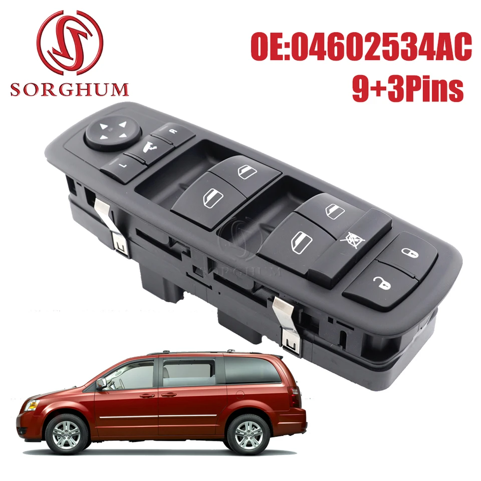 Sorghum 04602534AC Front Left Power Window Prepínač pre Dodge Grand Caravan 2008 2009 pre Chrysler Town & Country 2008 2009