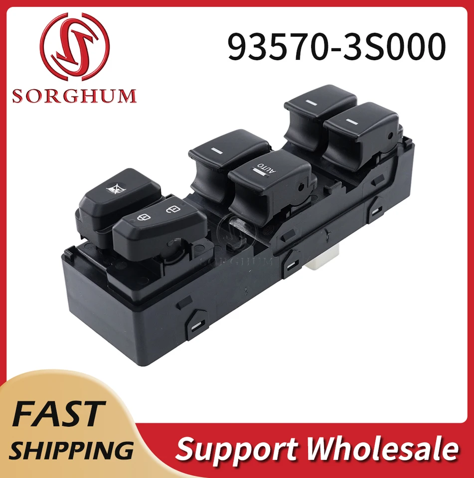Sorghum 93570-3S000 predný ľavý ovládač čierny s modrým spínačom napájania prepínača pre Hyundai Sonata 2011-2015 935703S000ry