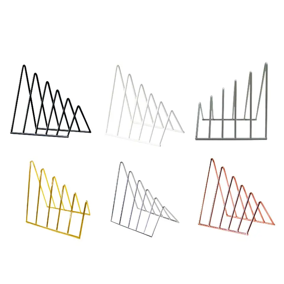 Sorter zložky súborov Non Skid Desk Triangle Bookshelf Bookend Organizátor pre recepty vinyl Records Office Magaziny Hold Heavy Books