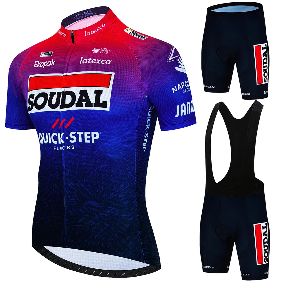 Soudal Quick Step Sports Set Pánske cyklistické šortky horské oblečenie Bike Bib Jersey Summer Uniform Outfit blúzka 2025 mtb nohavice