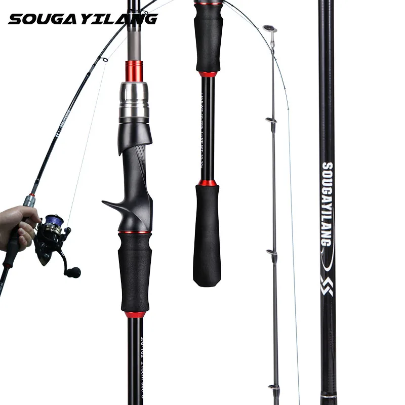 Sougayilang 5 sekcií 2,1 m rybárske rybárske prúty Ultralight Hmotnostné uhlíkové vlákno na cestovanie sladkovodné rybolovné pesca