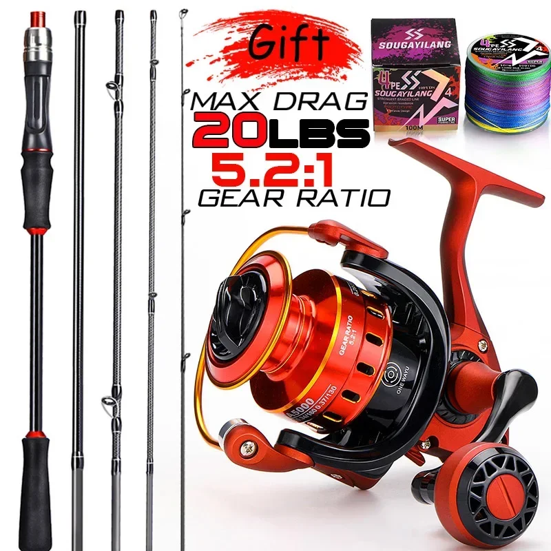 Sougayilang Fishing Roel 1,8/2,1 m rotočná tyč z uhlíkových vlákien a točenie ciev