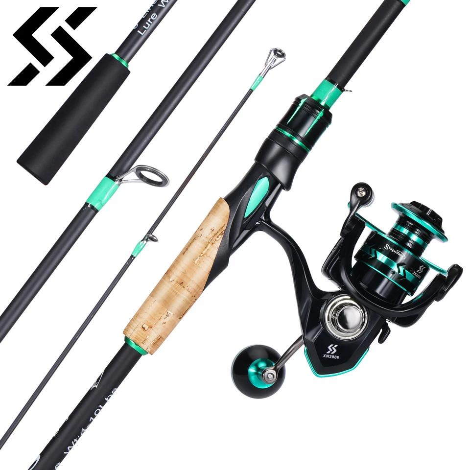 Sougayilang Fishing Roel Combo Combo 1,8/2,1 m rotočná tyč z uhlíkových vlákien a točiaci sa navijak série 2000/3000 s čiarou pre basy