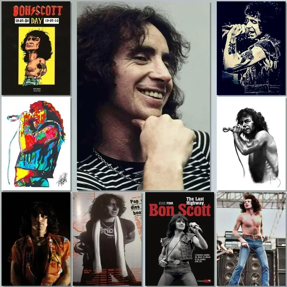 Spevák Bon Scott Plaght Canvas maľba nástenné umenie pre obrázok kaviareň bar obývacia izba spál