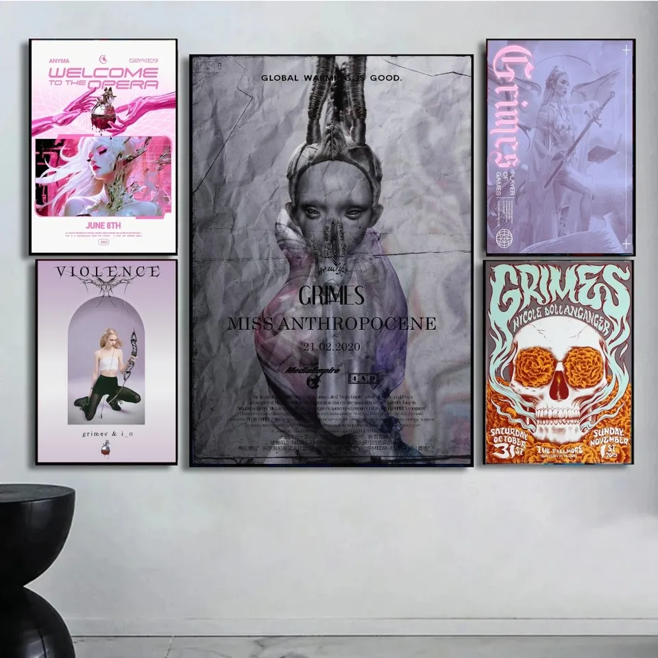 Spevák Grimes násilie Kvalitné výtlačky a plagáty Whitepaper Výtlačky plagátov umelecké diela Decor Decor