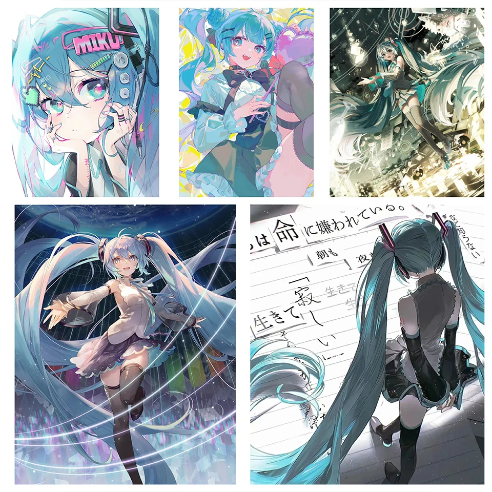 Spevák miku japonský anime diy diamant maľba mozaiky výšivka vianočné karikatúry dievča