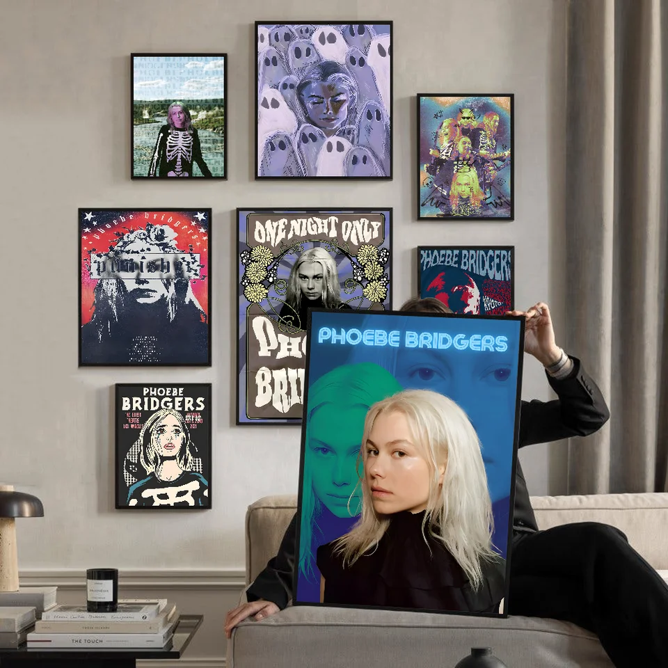 Spevák Phoebe Bridgers Hudobné album Hot Songs Movie Slepky plagáty Whitepaper Sticker DIY ROOM BAR Kavia