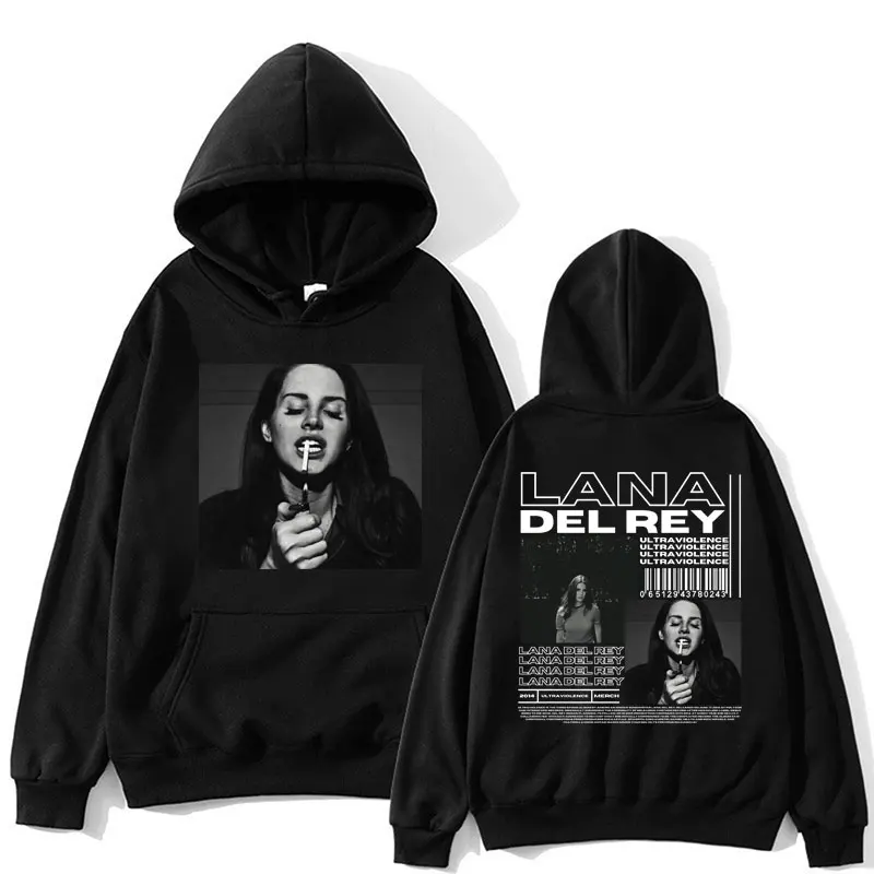 Speváčka Lana del Rey album Hoodie Men Women Vintage Fashion Hip Hop Hop Mestina nadmerne veľkej ležérnej fleecu teplých plutvovníkov Streetwear