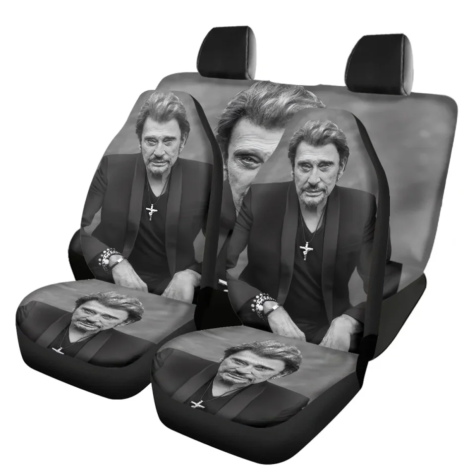 Speváčka rockovej kapely Johnny Hallyday Front Back Sedadlá sada Brand Design Woman Men Easy Inštalácia 4ks